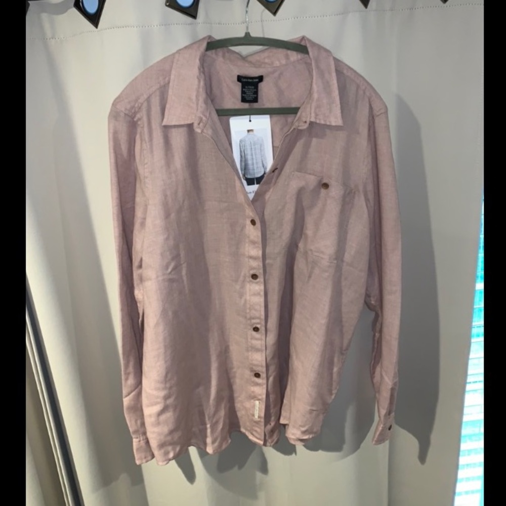 New Calvin Klein Women’s Long Sleeve Button Down